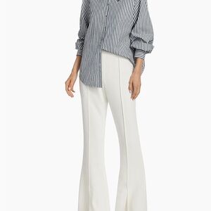 cinq a sept White High-Rise Boot-Flare Pants